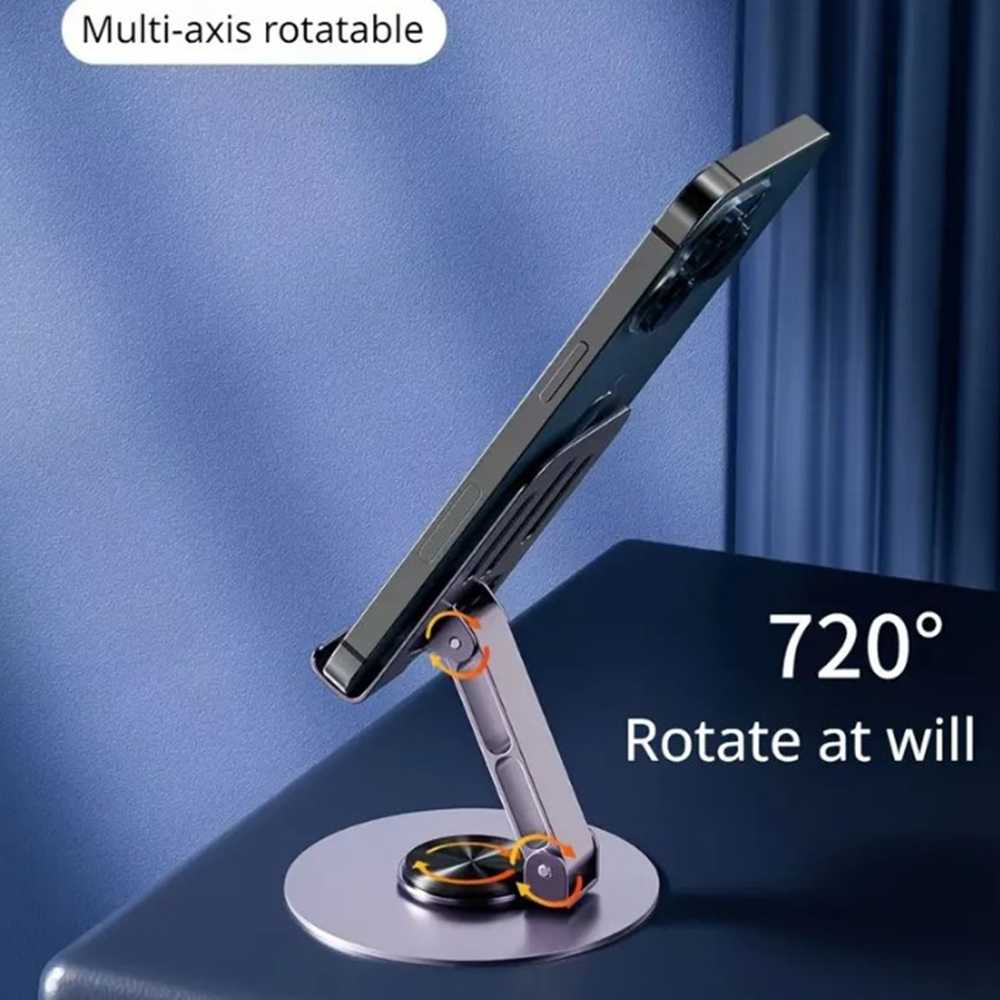 Universal Full Metal Mobile Phone Stand 360° Rotating Aluminum Alloy Base Desktop Tablet Phone Holder Stand