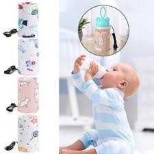 Portable USB Baby Bottle Warmer Travel Milk Warmer Infant Feeding Bottle Heated Cover Insulation Thermostat Food Heater